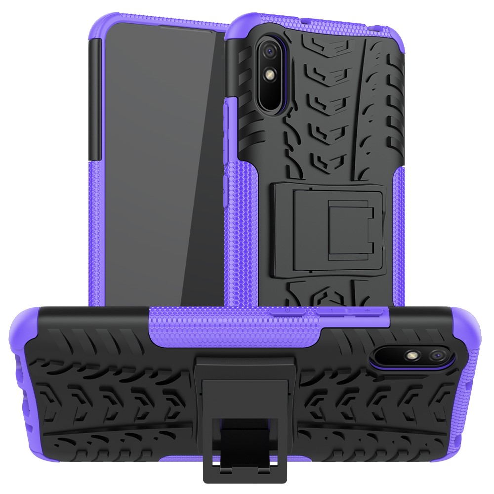  Xiaomi Redmi 9A - Stöttåligt Skal med Stöd - Lila