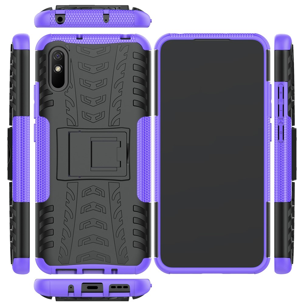  Xiaomi Redmi 9A - Stöttåligt Skal med Stöd - Lila