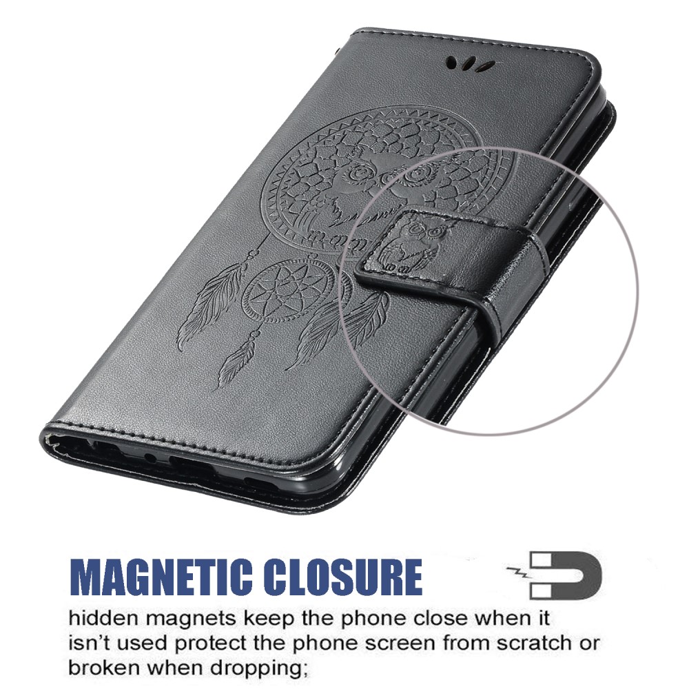  Xiaomi Redmi 9 - Dream Catcher Owl Fodral - Svart
