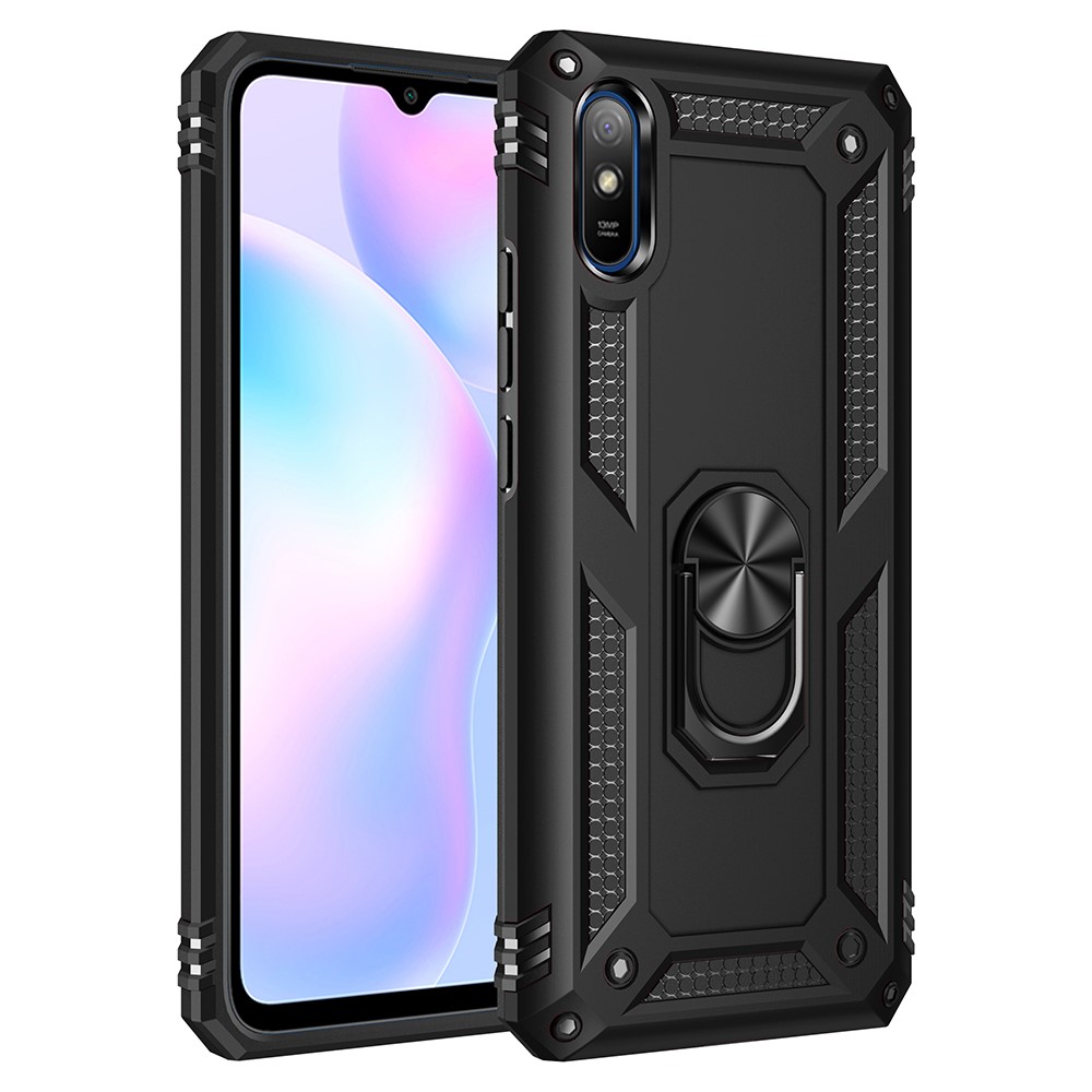  Xiaomi Redmi 9A - Armor Ring Skal - Svart
