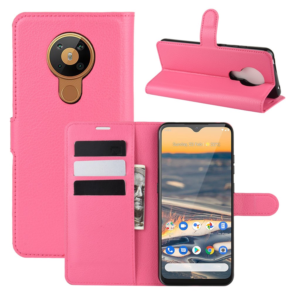  Nokia 5.3 - Litchi Plånboksfodral - Rosa