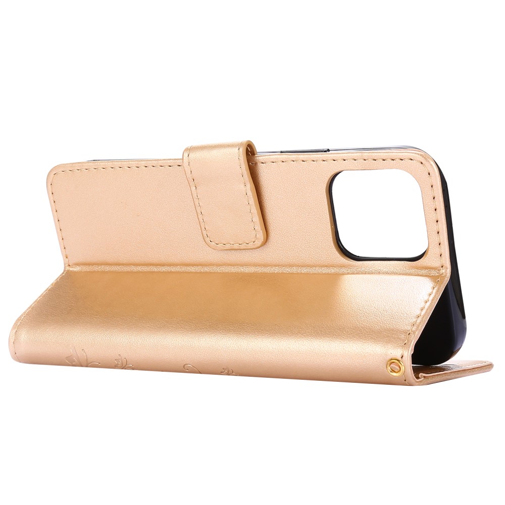  iPhone 12 / 12 Pro - Flower Fodral - Guld