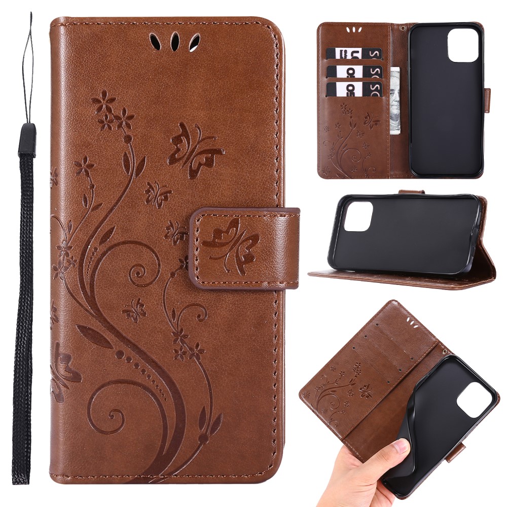  iPhone 12 / 12 Pro - Flower Fodral - Brun