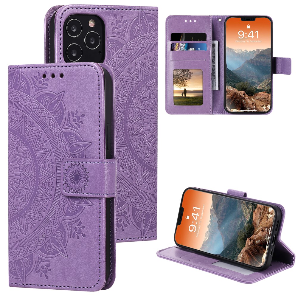  iPhone 12 / 12 Pro - Mandala Fodral - Lila