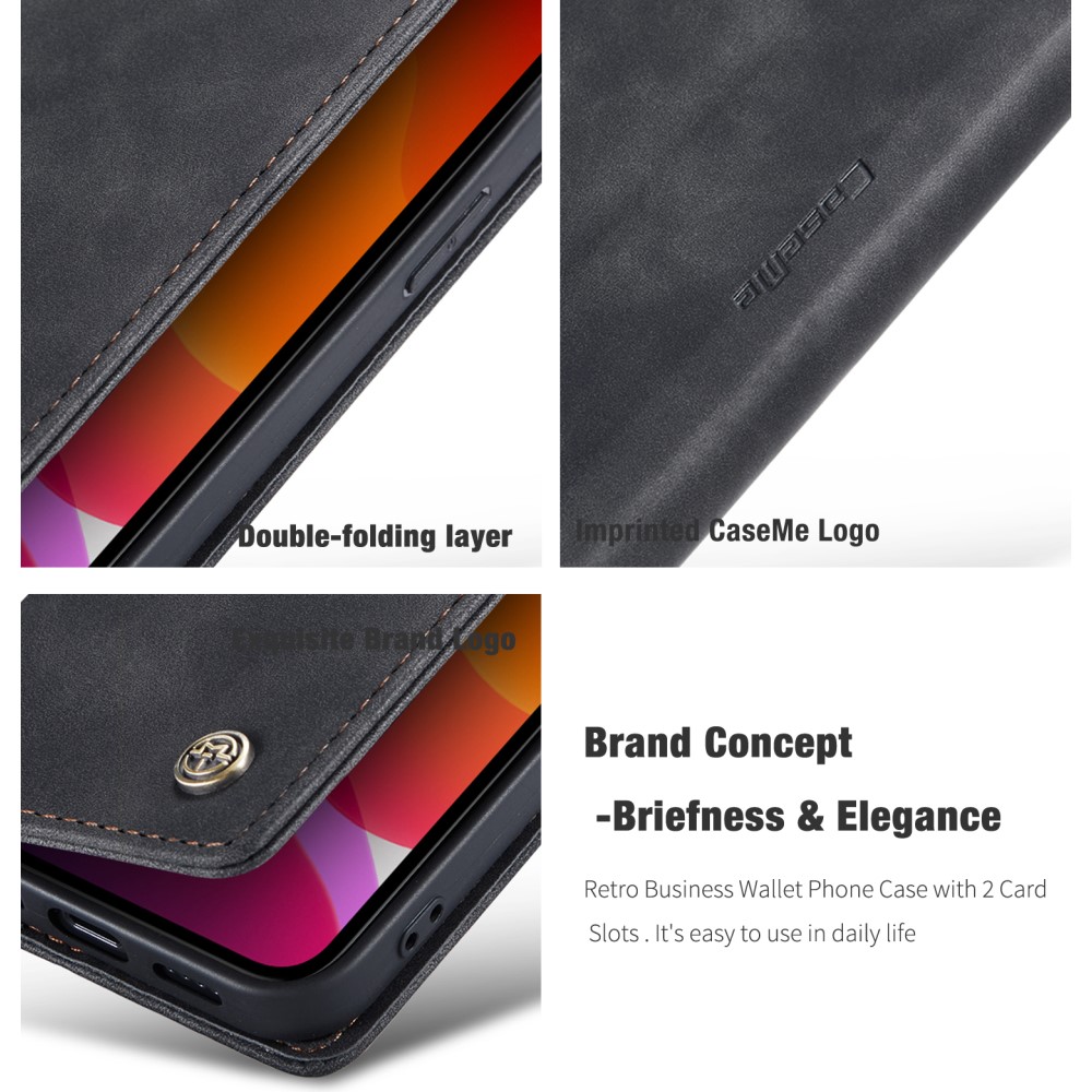 CASEME iPhone 12 / 12 Pro - CASEME Vintage Fodral - Svart
