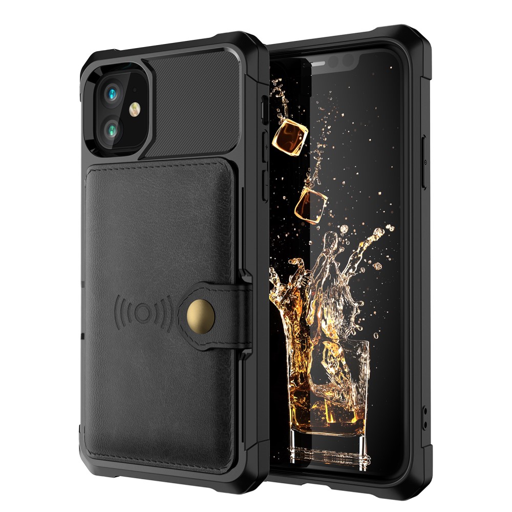  iPhone 12 / 12 Pro - Skal Med Magnetiskt Plånbok - Svart