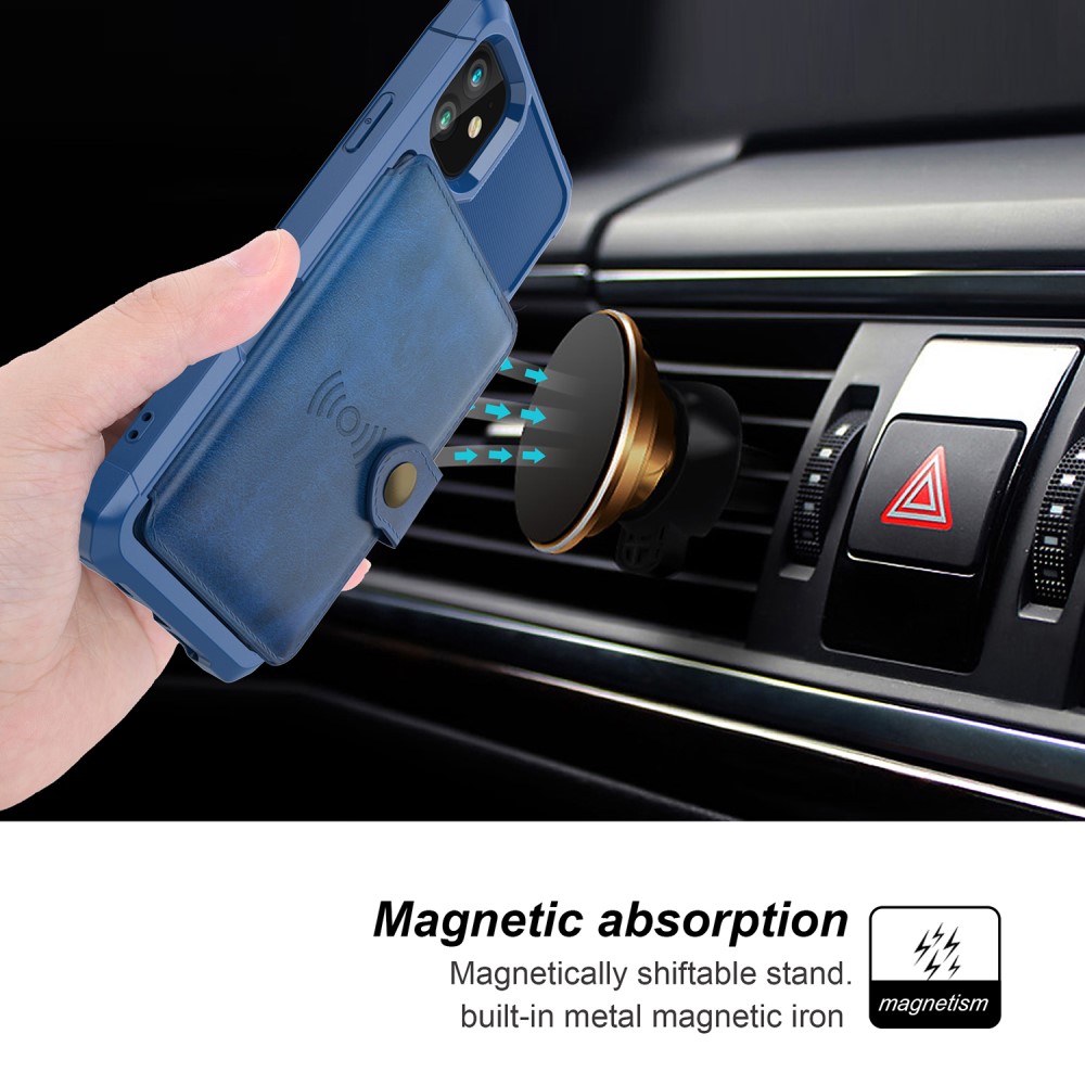  iPhone 12 / 12 Pro - Skal Med Magnetiskt Plånbok - Blå