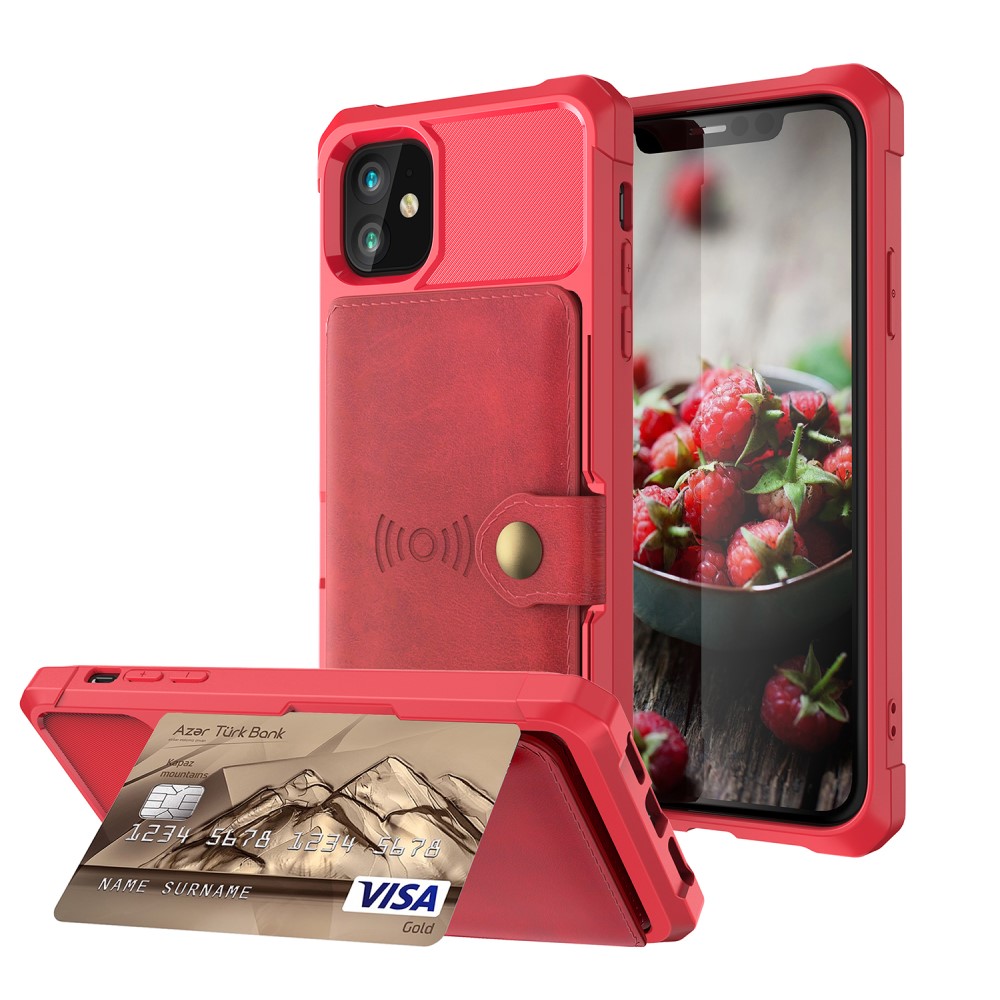  iPhone 12 Mini - Skal Med Magnetiskt Plånbok - Röd