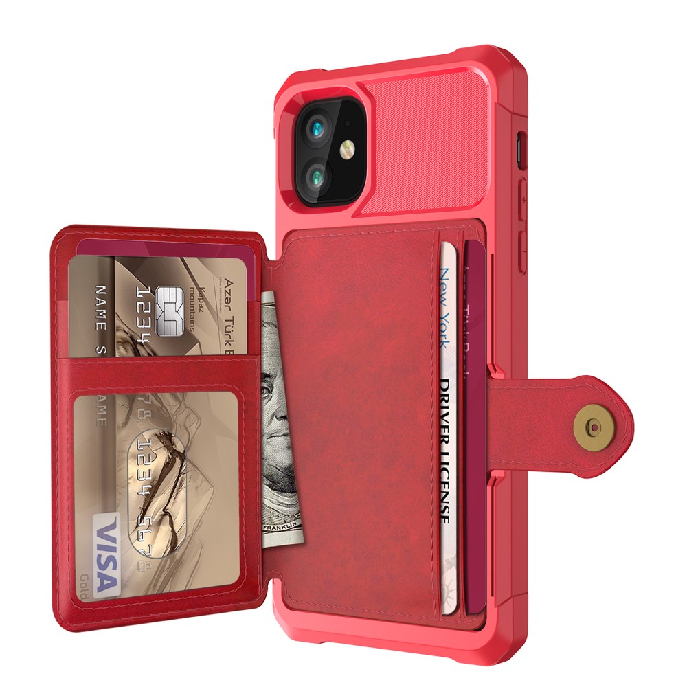  iPhone 12 Mini - Skal Med Magnetiskt Plånbok - Röd