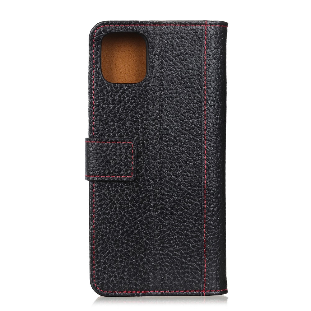  iPhone 12 Pro Max - Litchi Fodral - Svart