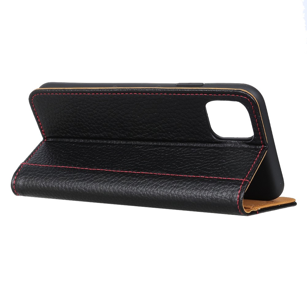  iPhone 12 Pro Max - Litchi Fodral - Svart