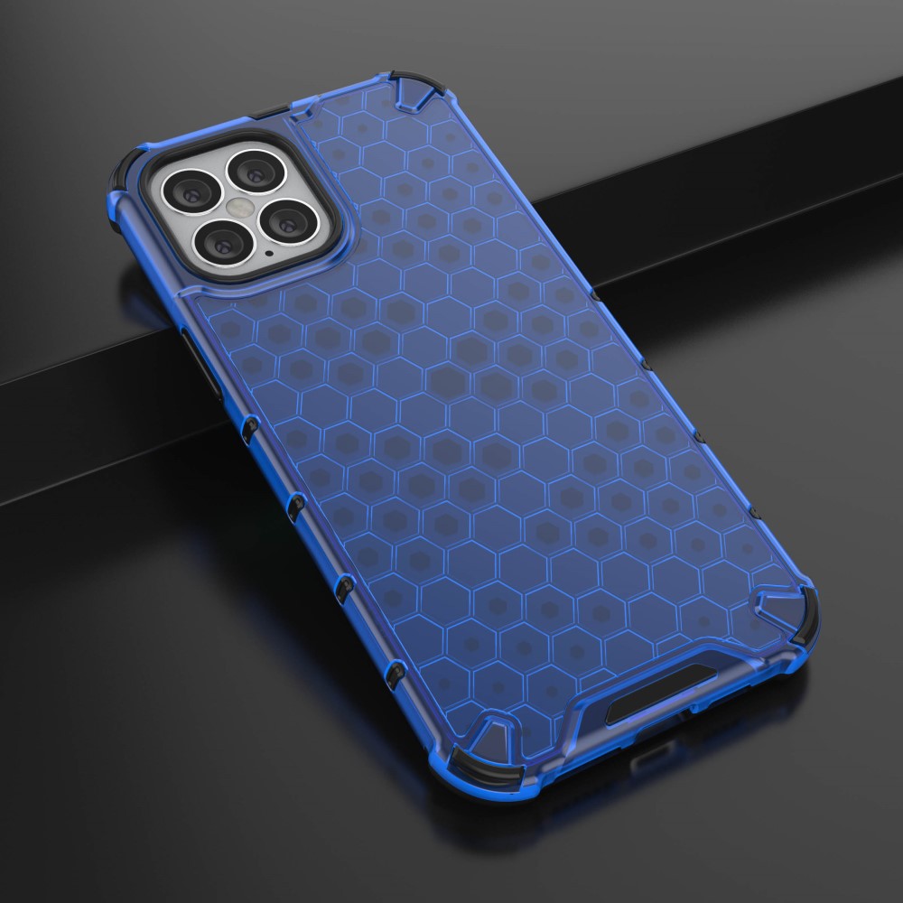  iPhone 12 Pro Max - Armor Honeycomb Textur - Blå
