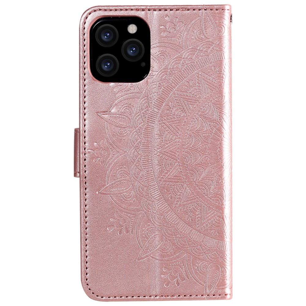  iPhone 12 Pro Max - Mandala Läder Fodral - Roséguld