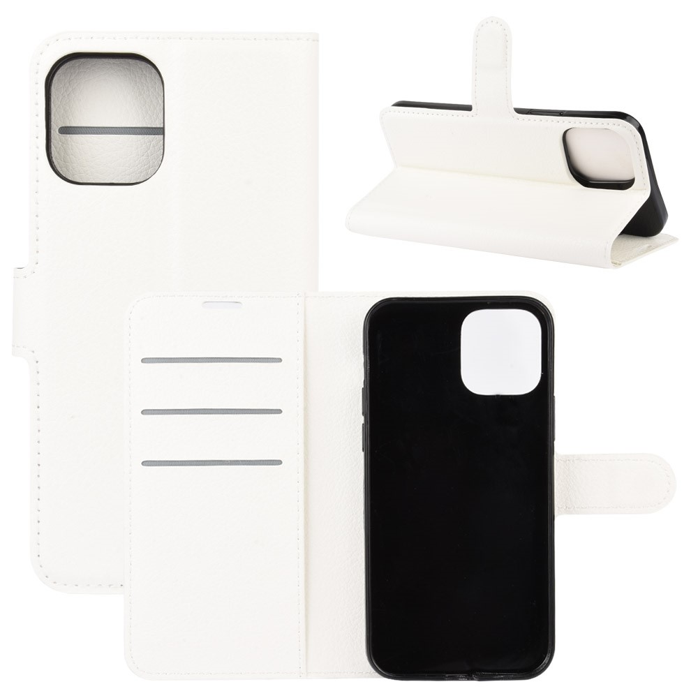  iPhone 12 Pro Max - Litchi Fodral - Vit