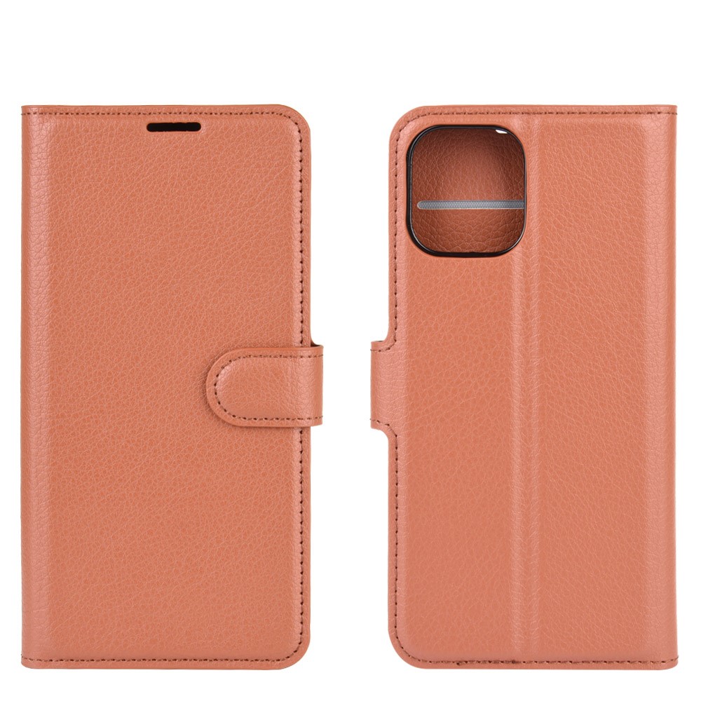  iPhone 12 Pro Max - Litchi Fodral - Brun