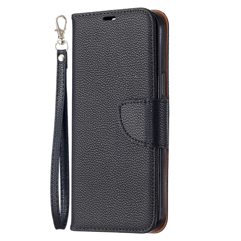  iPhone 12 Pro Max - Litchi Fodral - Svart