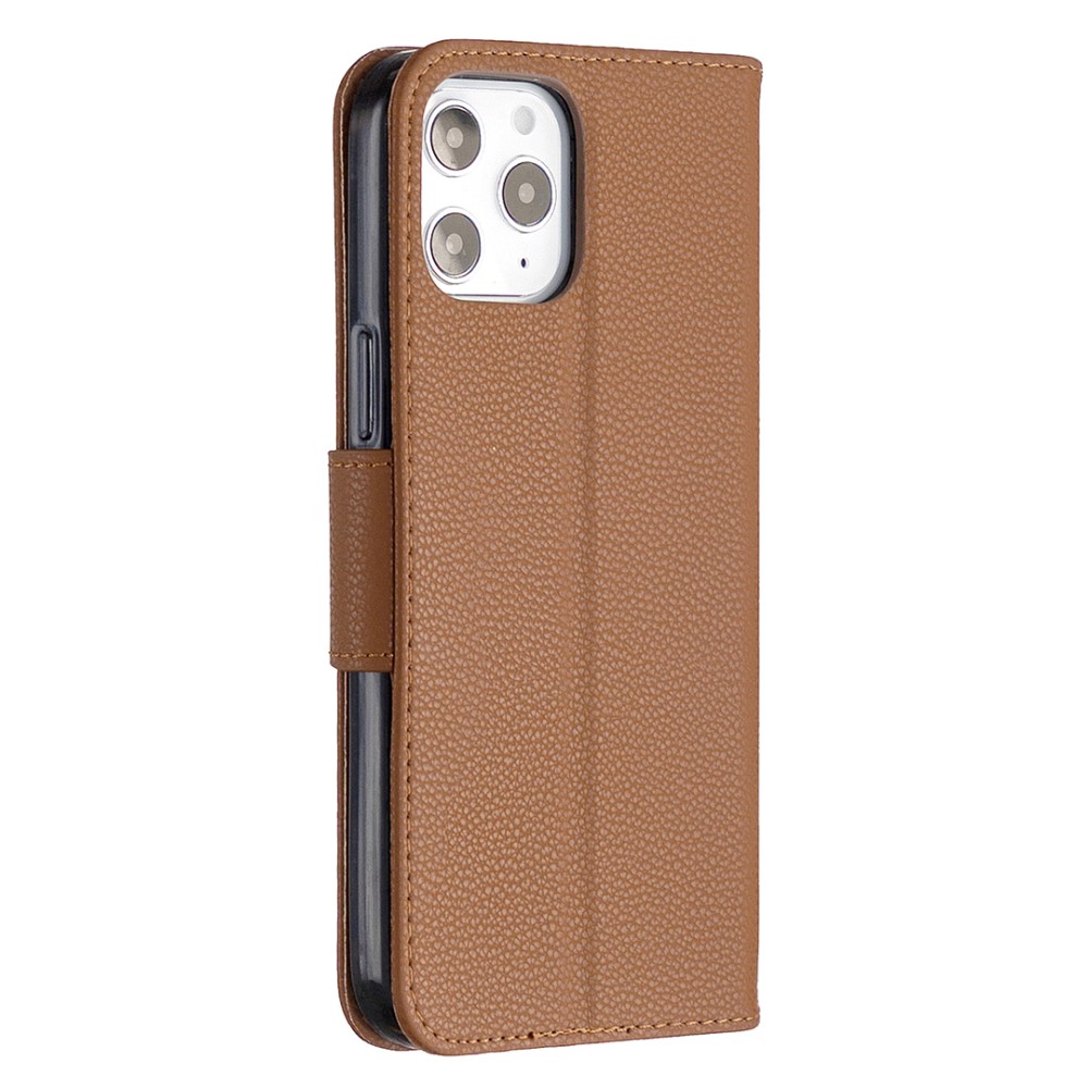  iPhone 12 Pro Max - Litchi Fodral - Brun