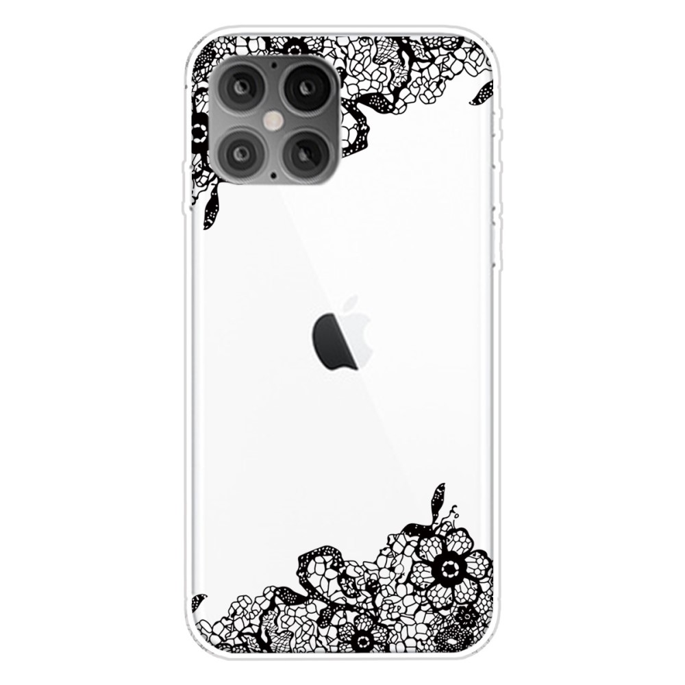  iPhone 12 Pro Max - Skal Med Tryck - Svart Lotus