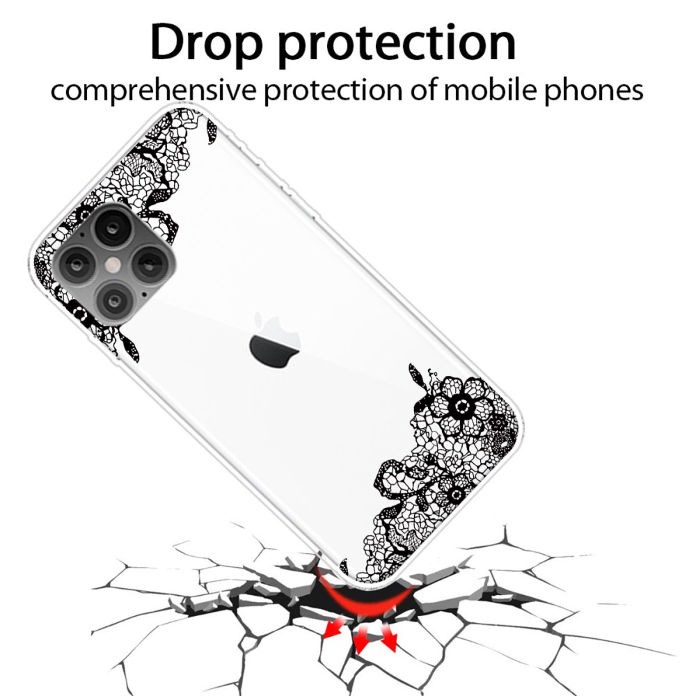  iPhone 12 Pro Max - Skal Med Tryck - Svart Lotus