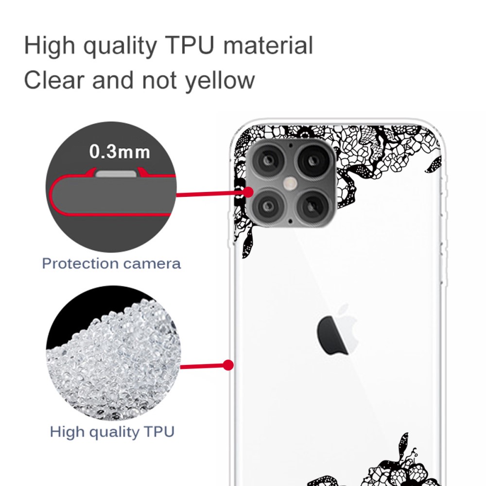  iPhone 12 Pro Max - Skal Med Tryck - Svart Lotus