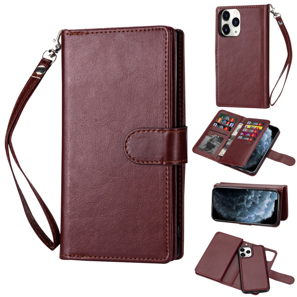  iPhone 12 Pro Max - 9-korts 2in1 Magnet/Fodral - Brun