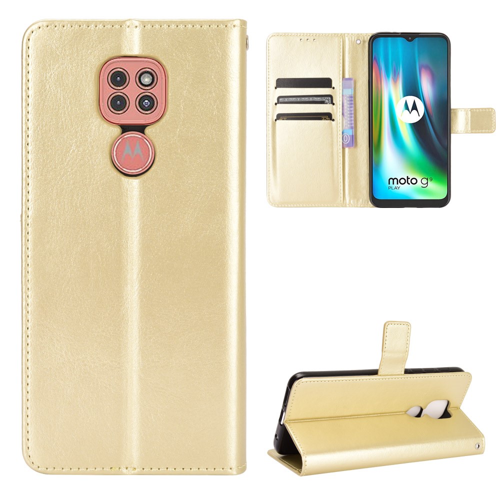  Motorola Moto G9 Play / E7 Plus - Crazy Horse Fodral - Guld
