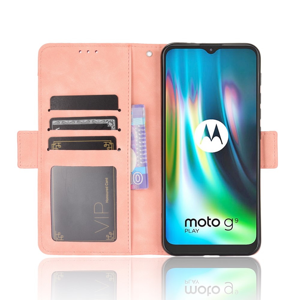  Motorola Moto G9 Play / E7 Plus - Fodral Med Avtagbart Kortfodral - Ljus Rosa