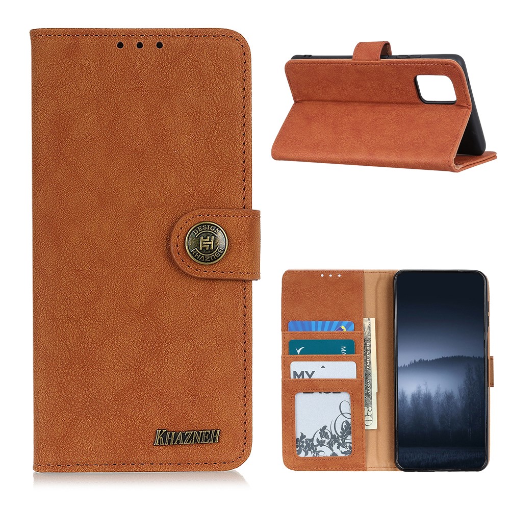 KHAZNEH Xiaomi Mi 10T / 10T Pro - KHAZNEH Retro Split Läder Fodral - Brun