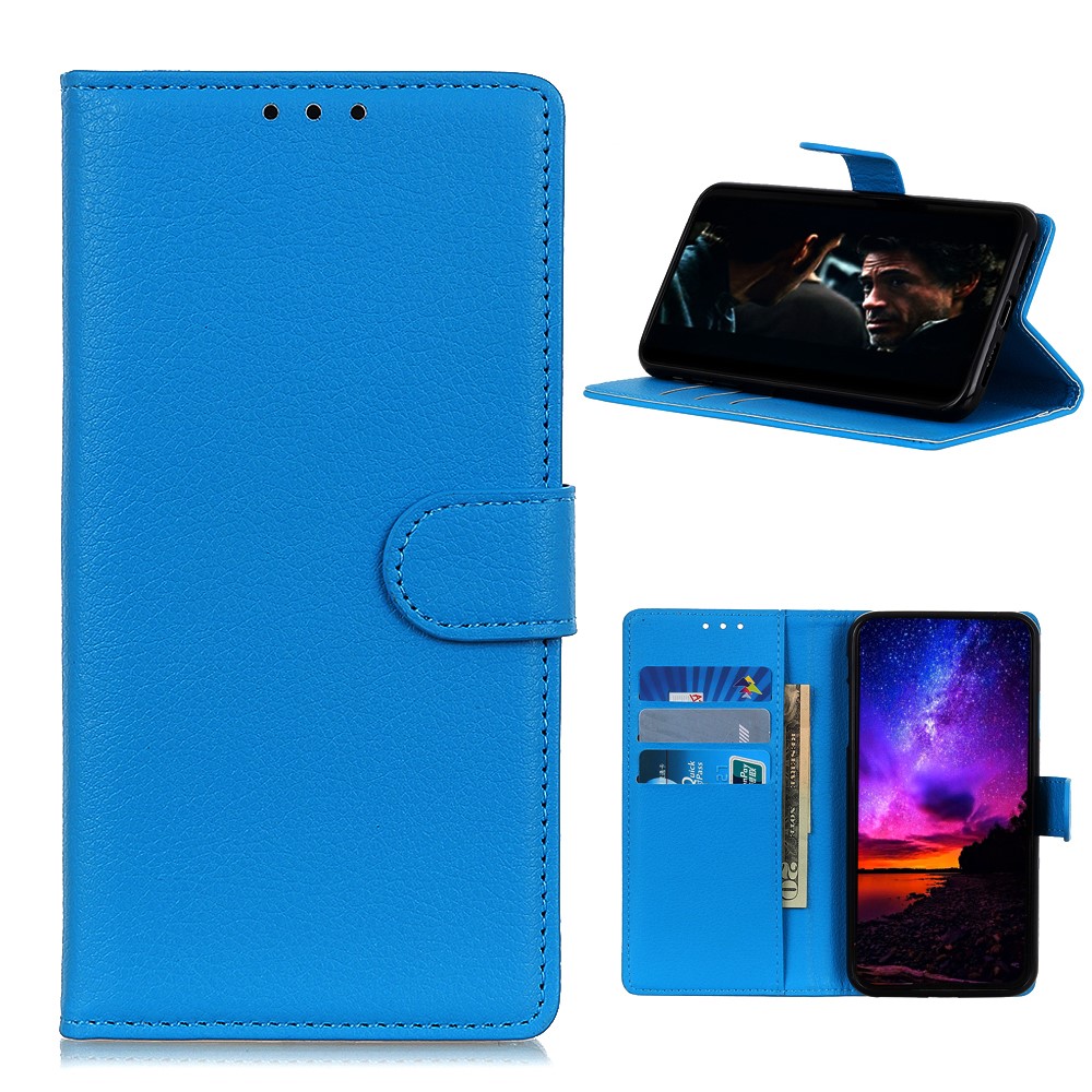  Samsung Galaxy A42 - Litchi Läder Fodral - Blå