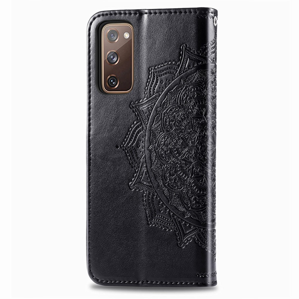  Samsung Galaxy S20 FE - Mandala Läder Fodral - Svart