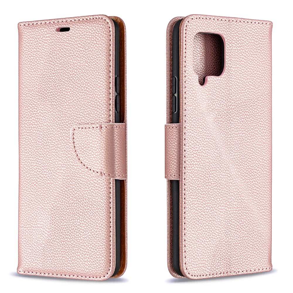  Samsung Galaxy A42 - Litchi Läder Fodral - Roséguld
