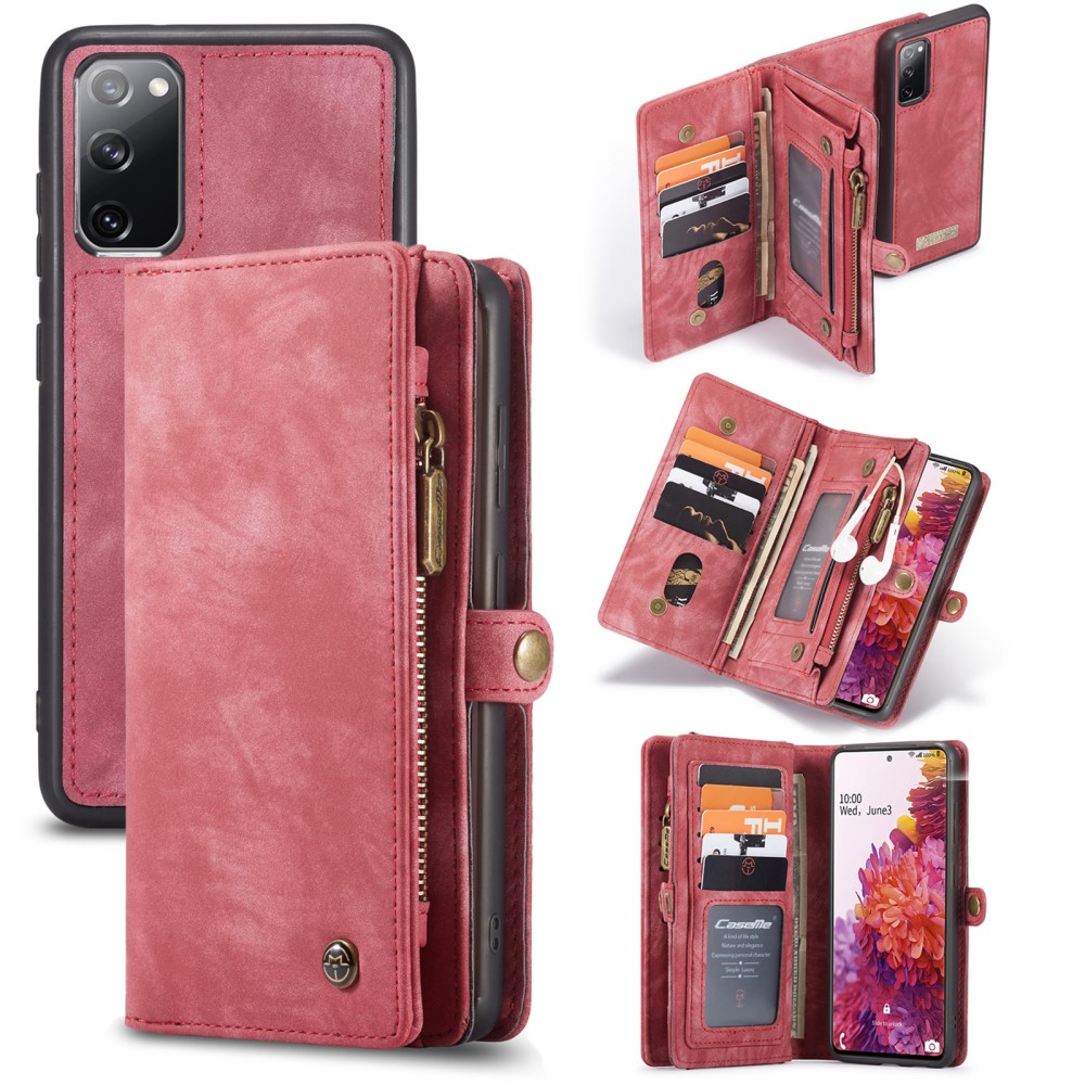 CASEME Samsung Galaxy S20 FE - CASEME 2-i-1 Magnet Skal/Fodral - Röd