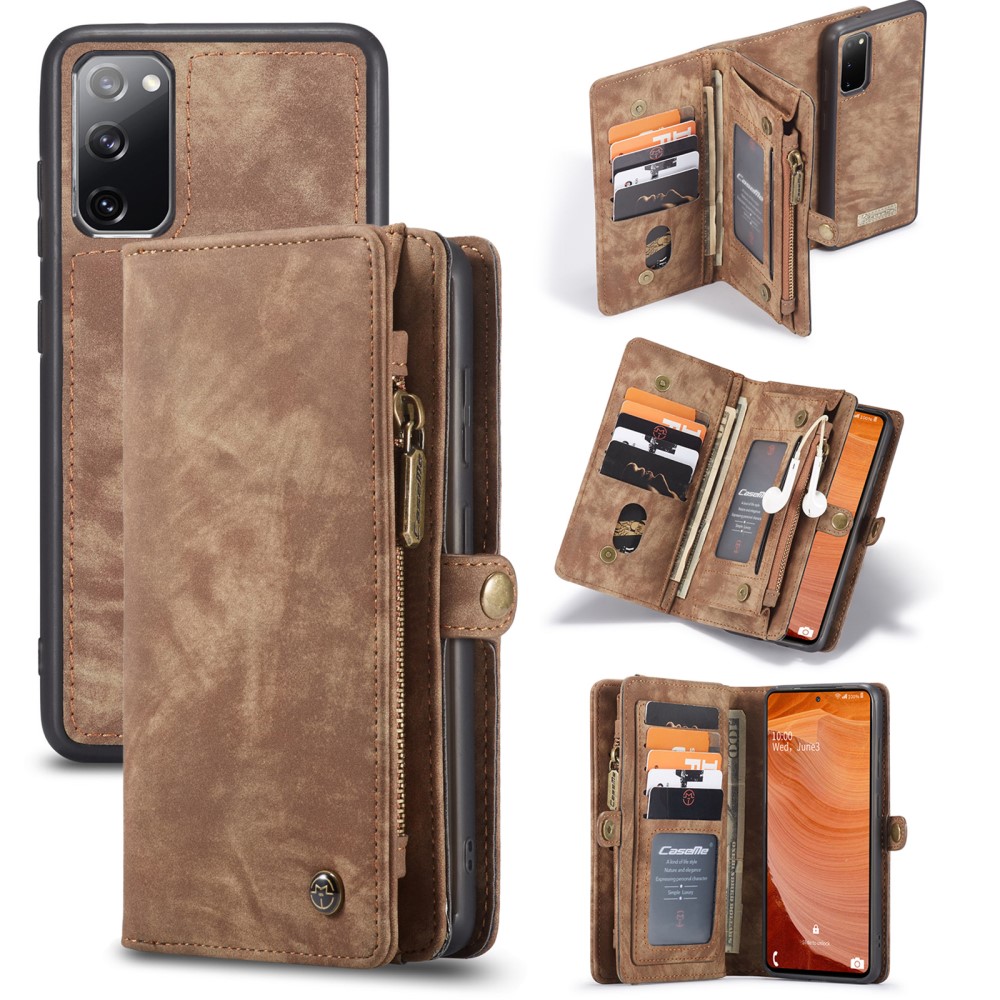 CASEME Samsung Galaxy S20 FE - CASEME 2-i-1 Magnet Skal/Fodral - Brun