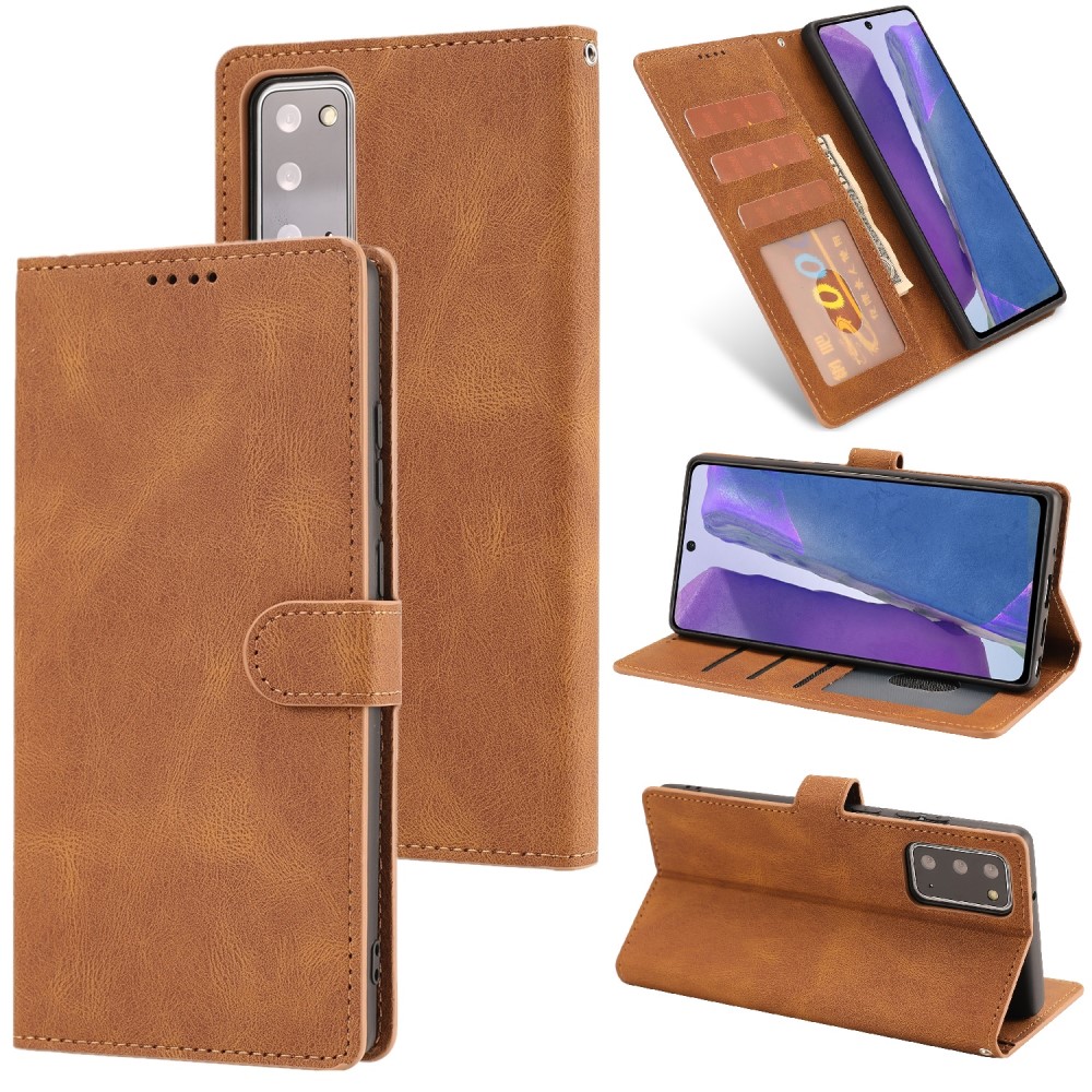 Samsung Galaxy S20 FE - Klassiskt Läder Fodral - Brun