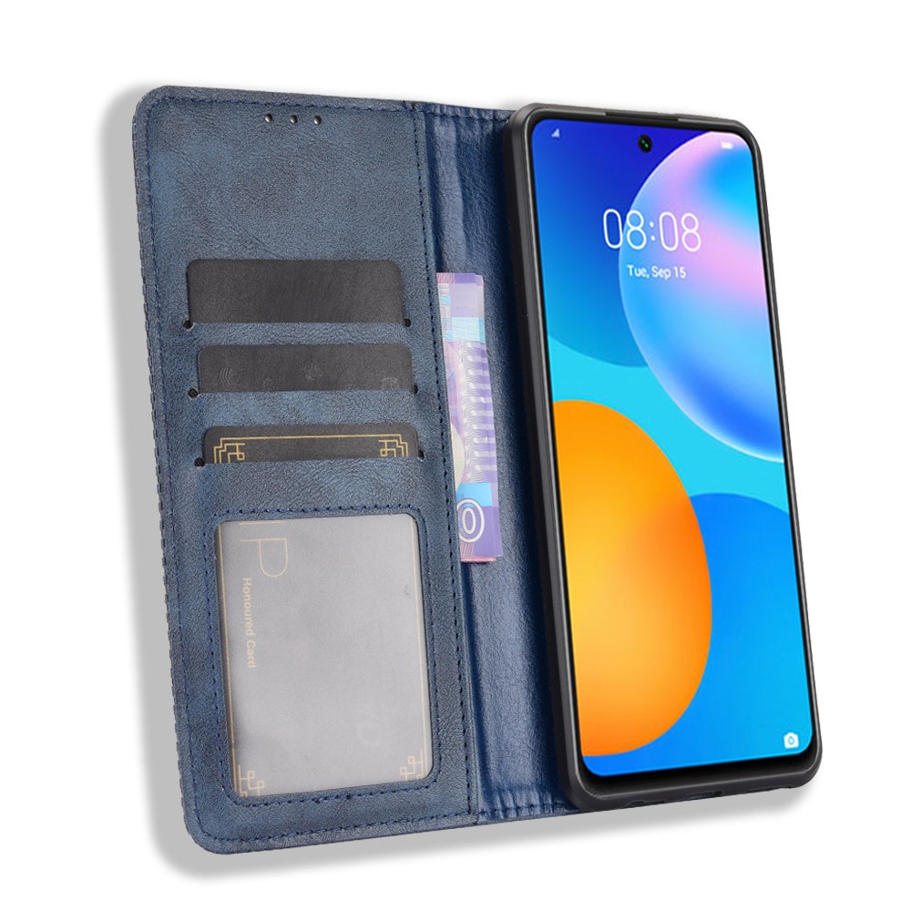  Huawei P Smart (2021) - Retro Flip Fodral - Blå