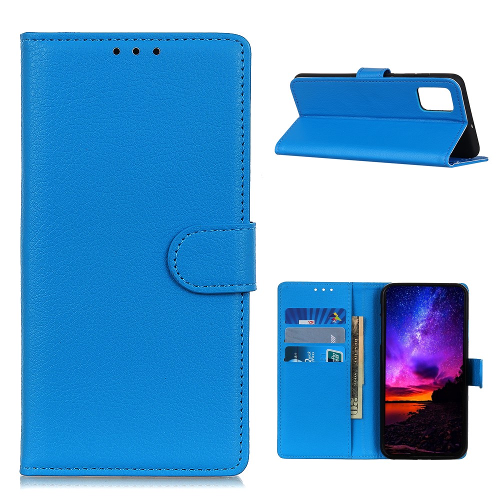 Huawei P Smart (2021) - Litchi Plånboksfodral - Blå