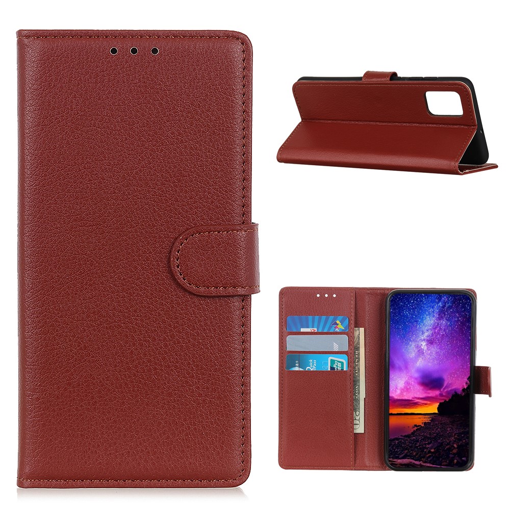  Huawei P Smart (2021) - Litchi Plånboksfodral - Brun