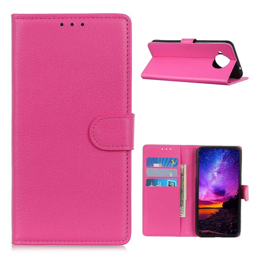  Xiaomi Mi 10T Lite 5G - Litchi Textur Fodral - Rosa