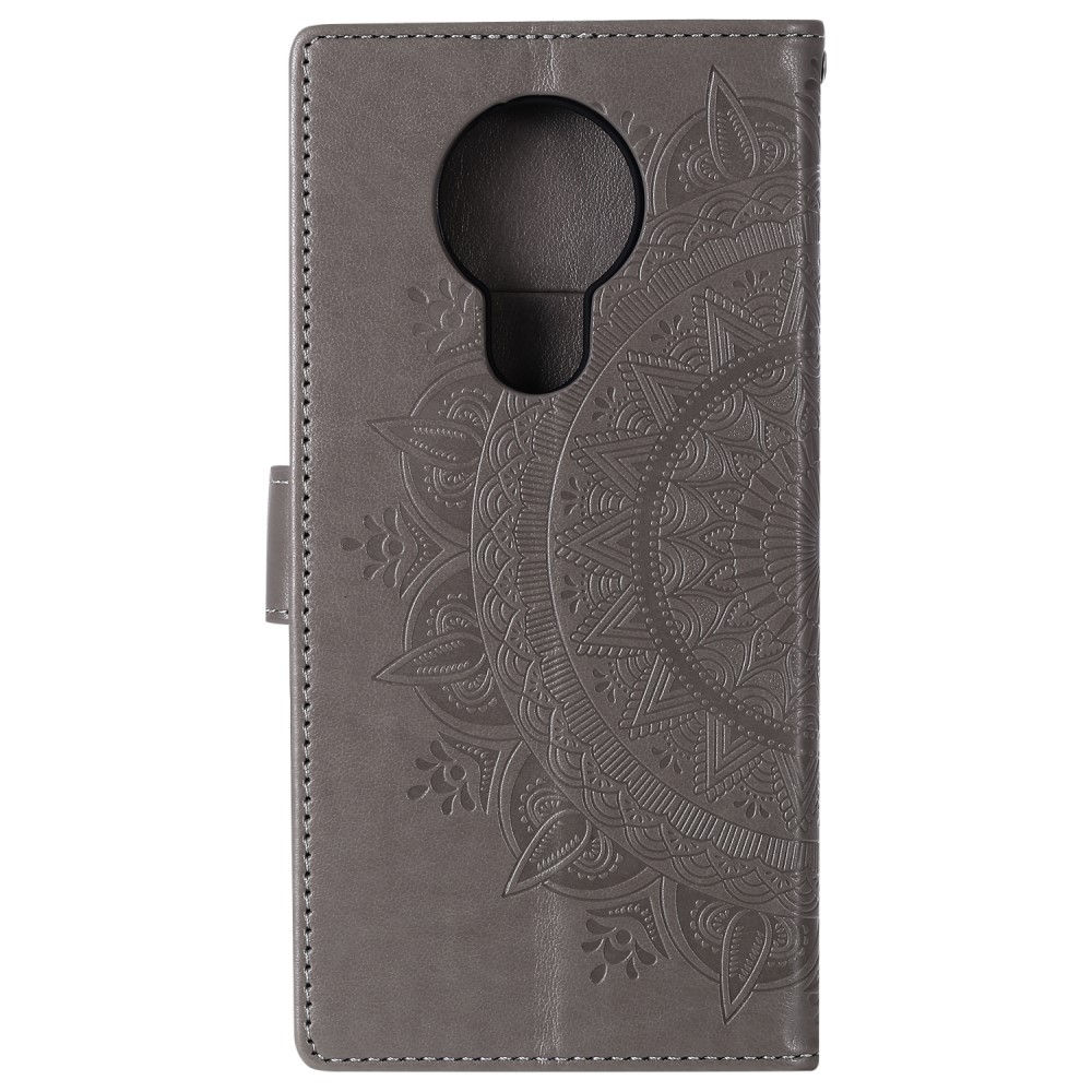  Nokia 3.4 - Mandala Läder Fodral - Grå