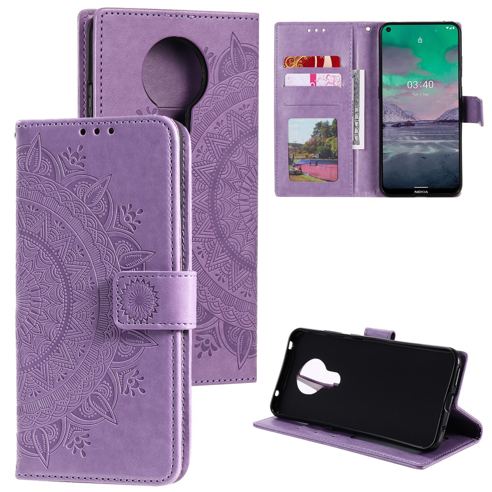  Nokia 3.4 - Mandala Läder Fodral - Lila
