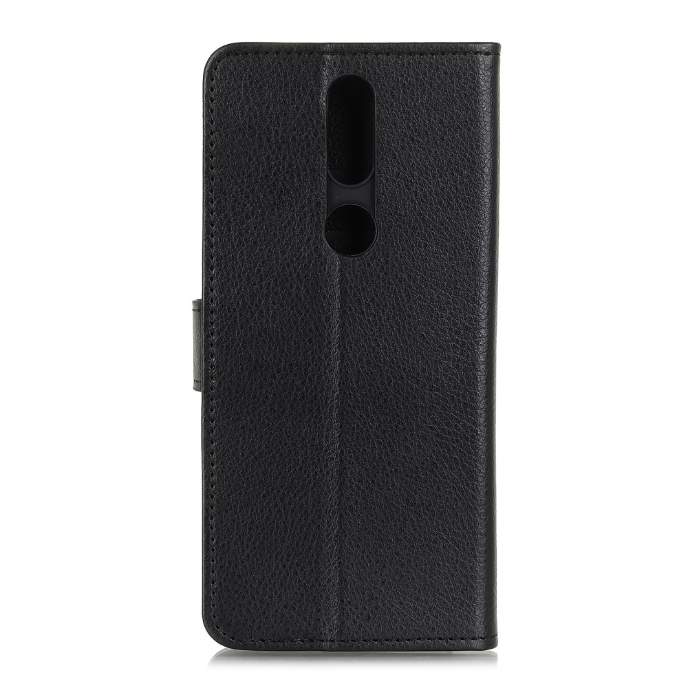 Nokia 2.4 - Litchi Läder Fodral - Svart