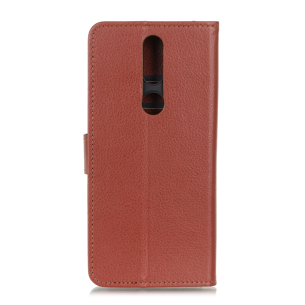  Nokia 2.4 - Litchi Läder Fodral - Brun
