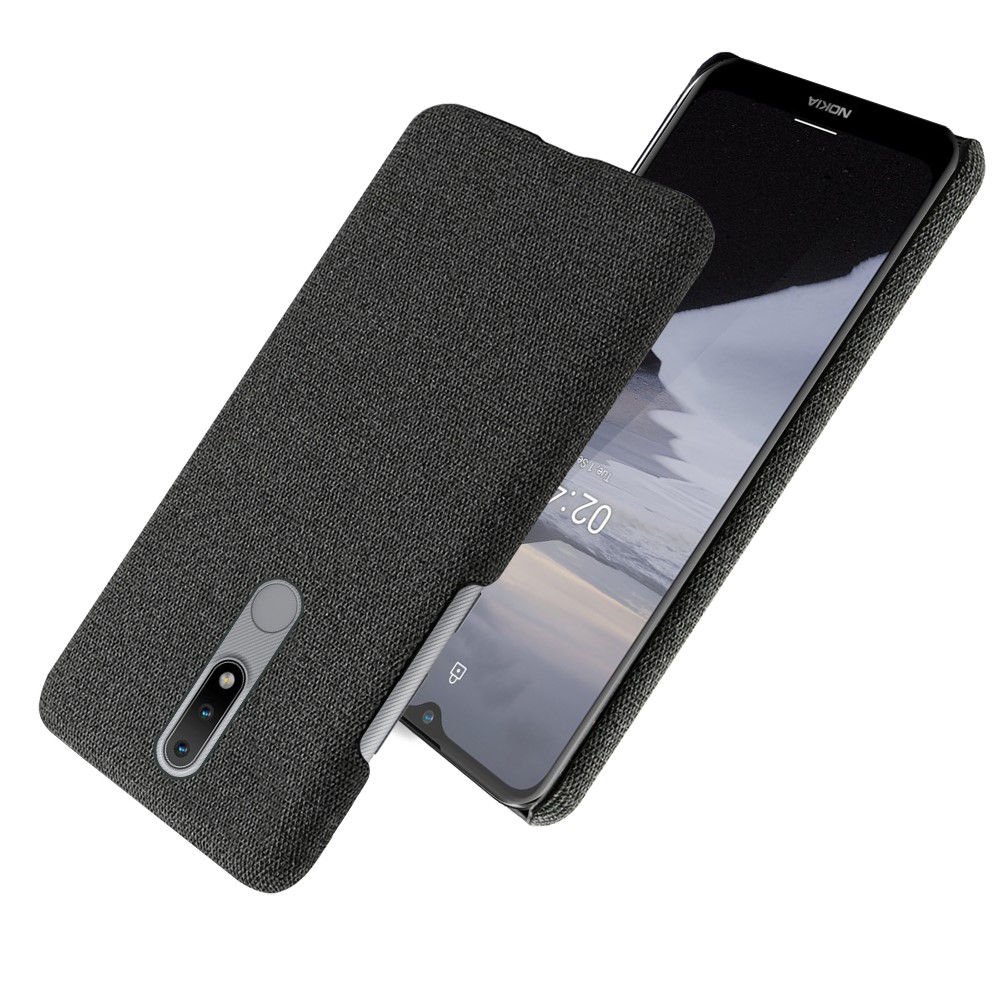  Nokia 2.4 - Tygbelagt Textur Skal - Svart