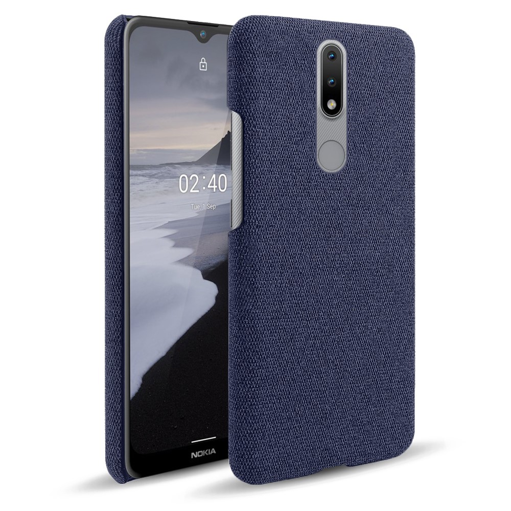  Nokia 2.4 - Tygbelagt Textur Skal - Blå