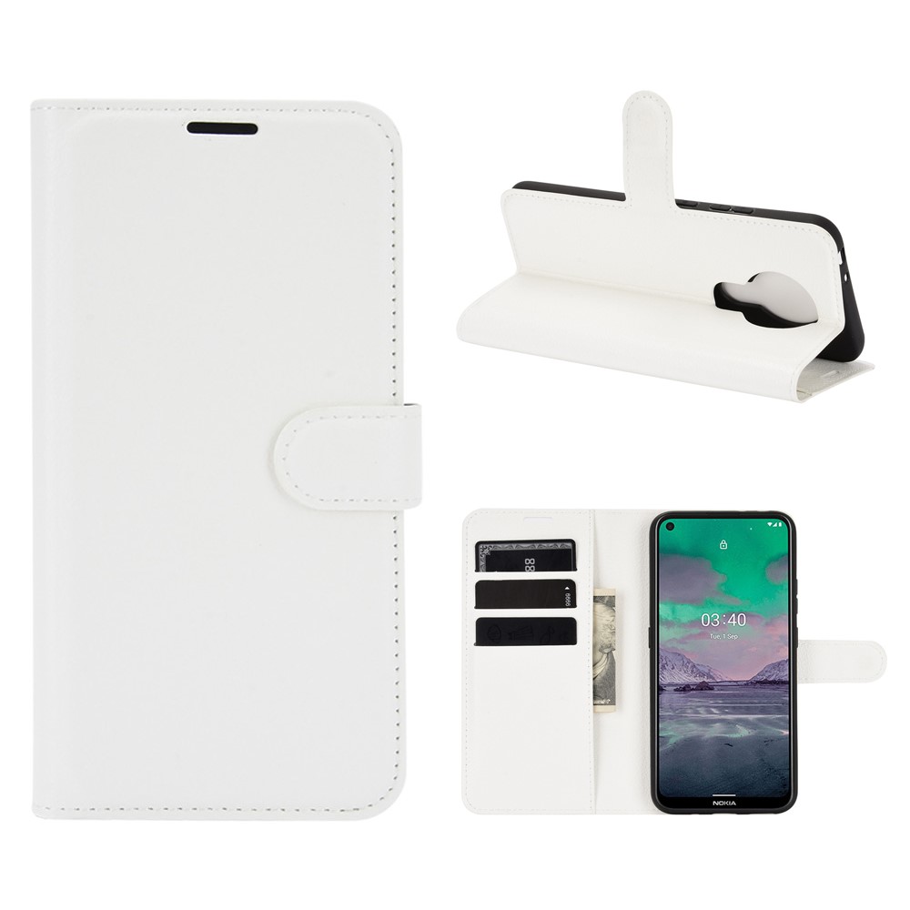  Nokia 3.4 - Litchi Läder Fodral - Vit