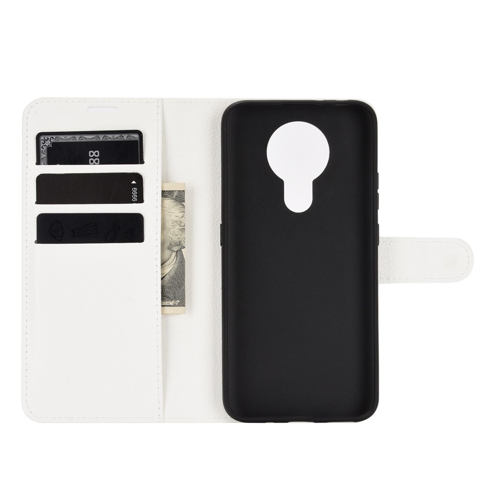  Nokia 3.4 - Litchi Läder Fodral - Vit