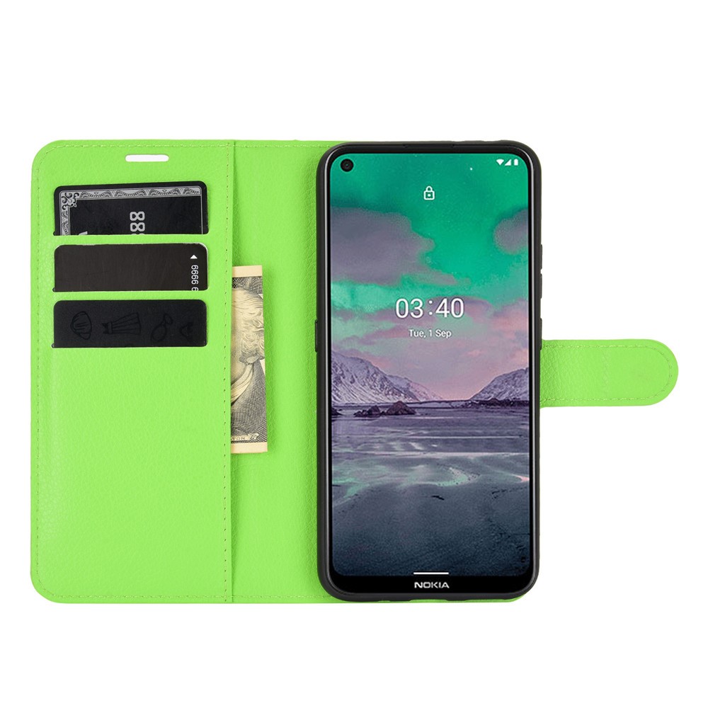  Nokia 3.4 - Litchi Läder Fodral - Grön
