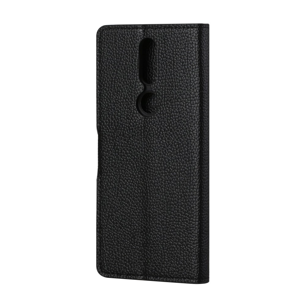  Nokia 2.4 - Litchi Läder Fodral - Svart