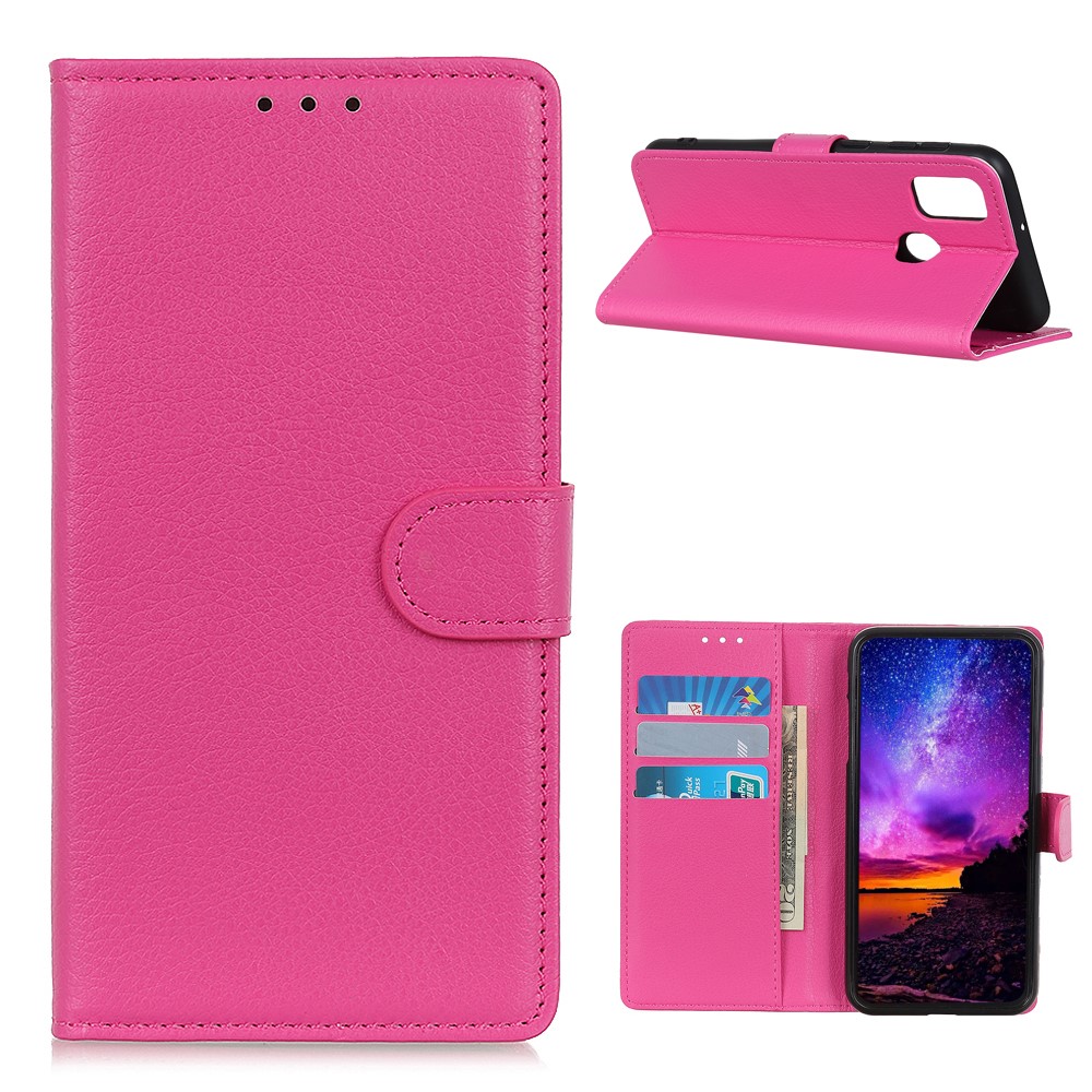  OnePlus Nord N100 - Litchi Läder Fodral - Rosa