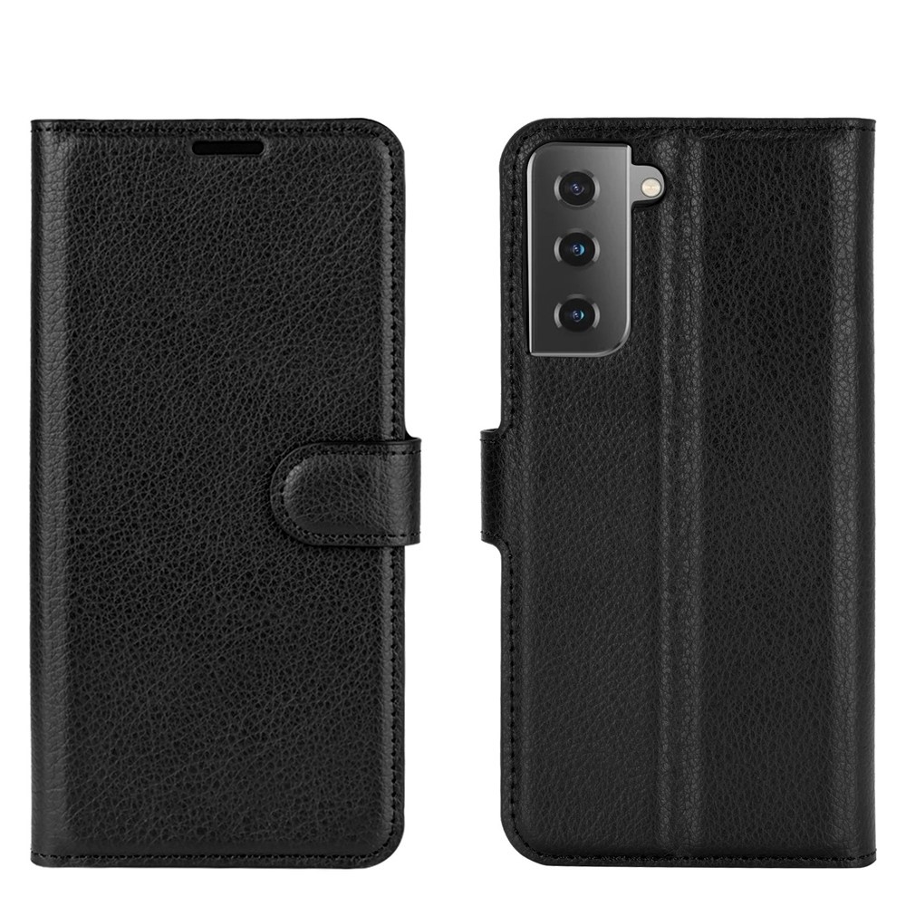  Samsung Galaxy S21 - Litchi Plånboksfodral - Svart